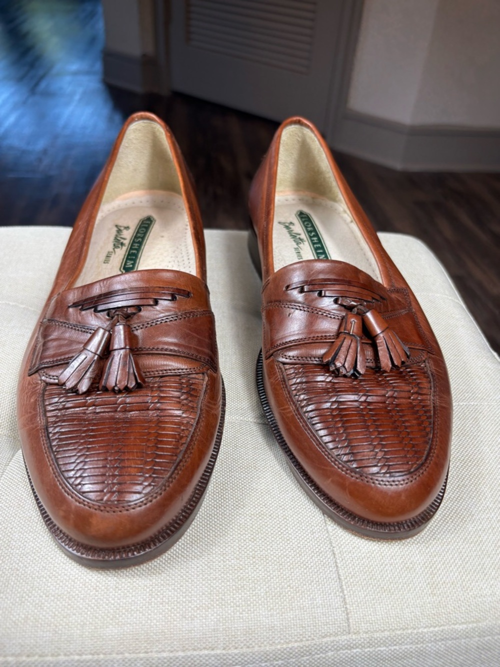 Florsheim Imperial Benedict Tassel Loafers Brown Leather Made Italy Men’s 8D